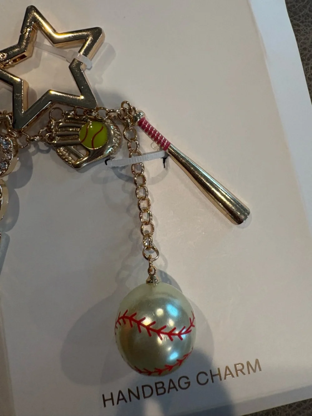 Softball Handbag Charm - Green